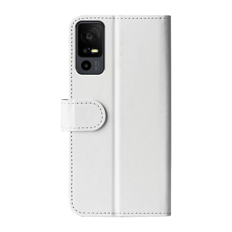 For TCL 40R R64 Texture Horizontal Flip Leather Phone Case(White) - More Brand by buy2fix | Online Shopping UK | buy2fix