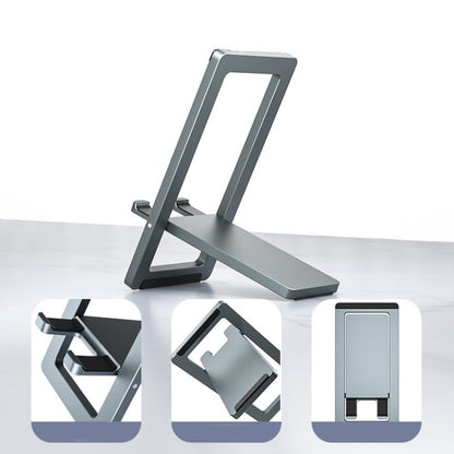 H18 Multifunctional Portable Phone Tablet Desktop Folding Stand(Silver) - Desktop Holder by buy2fix | Online Shopping UK | buy2fix