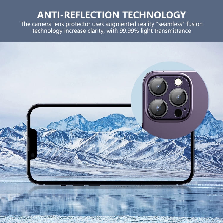 For iPhone 15 Pro / 15 Pro Max ENKAY Anti-reflection Camera Lens Aluminium Alloy Tempered Glass Film(Black) - iPhone 15 Pro Max Tempered Glass by ENKAY | Online Shopping UK | buy2fix