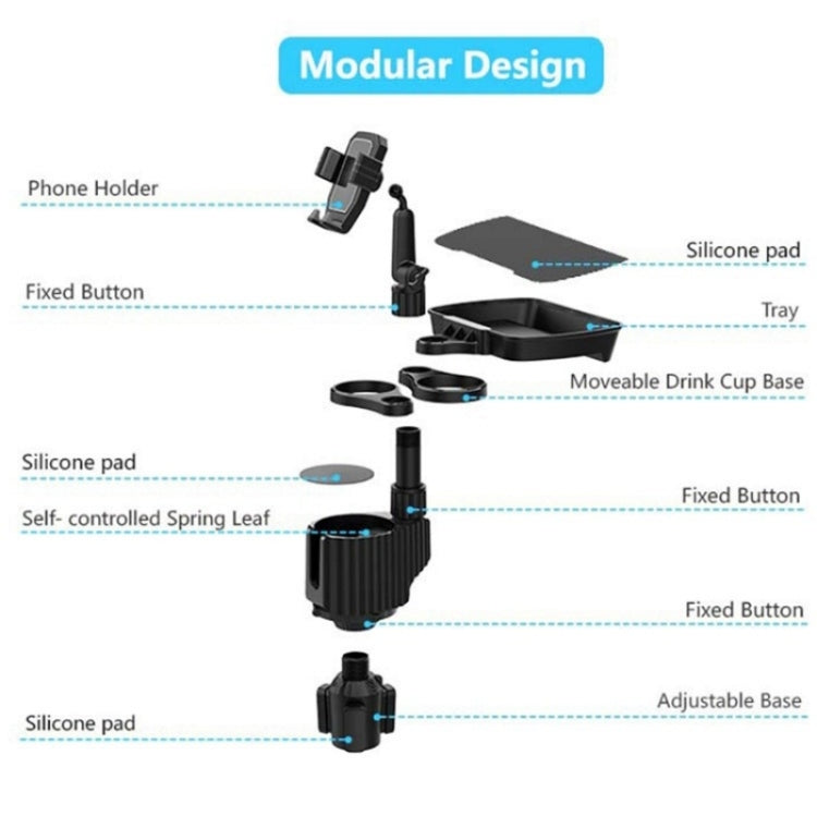 A06 Multifunctional Car Cup Mug Bottle Holder Mobile Phone Mount Stand Food Snack Tray Table(Green) - Car Drink Holders by buy2fix | Online Shopping UK | buy2fix