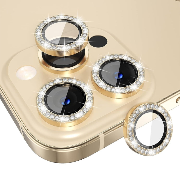 For iPhone 13 Pro / 13 Pro Max ENKAY AR Anti-reflection Individual Diamond Ring Camera Lens Glass Full Film(Golden) - iPhone 13 Pro Max Tempered Glass by ENKAY | Online Shopping UK | buy2fix