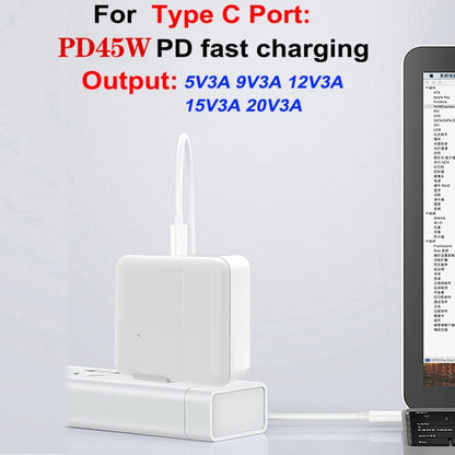 GAN 65W PD45W Dual Type-C+QC3.0 USB Multi Compatible Laptop Adapter AU + US Plug Black - Power Supply by buy2fix | Online Shopping UK | buy2fix