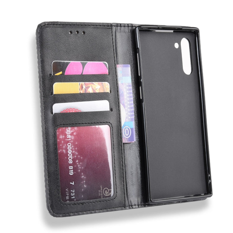 Magnetic Buckle Retro Crazy Horse Texture Horizontal Flip Leather Case for Galaxy Note 10 , with Holder & Card Slots & Photo Frame(Black) - Galaxy Phone Cases by buy2fix | Online Shopping UK | buy2fix
