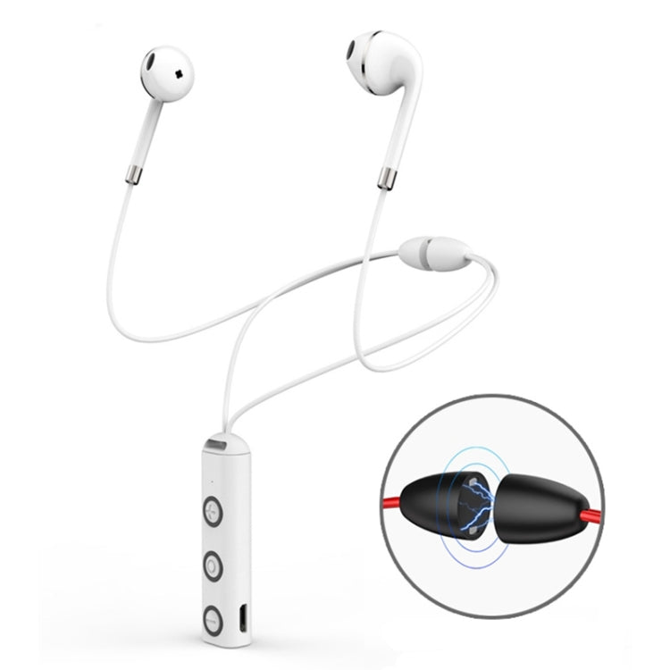 BT313 Magnetic Earbuds Sport Wireless Headphone Handsfree bluetooth HD Stereo Bass Headsets with Mic(White) - Sport Earphone by buy2fix | Online Shopping UK | buy2fix