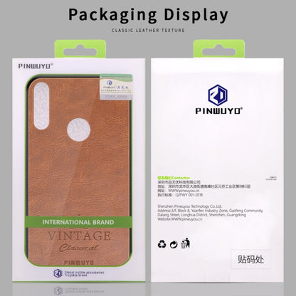 For MOTO E6 plus PINWUYO Pin Rui Series Classical Leather, PC + TPU + PU Leather Waterproof And Anti-fall All-inclusive Protective Shell(Brown) - Motorola Cases by PINWUYO | Online Shopping UK | buy2fix