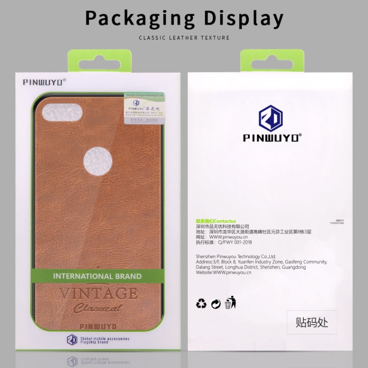 For MOTO E6 play PINWUYO Pin Rui Series Classical Leather, PC + TPU + PU Leather Waterproof And Anti-fall All-inclusive Protective Shell(Brown) - Motorola Cases by PINWUYO | Online Shopping UK | buy2fix