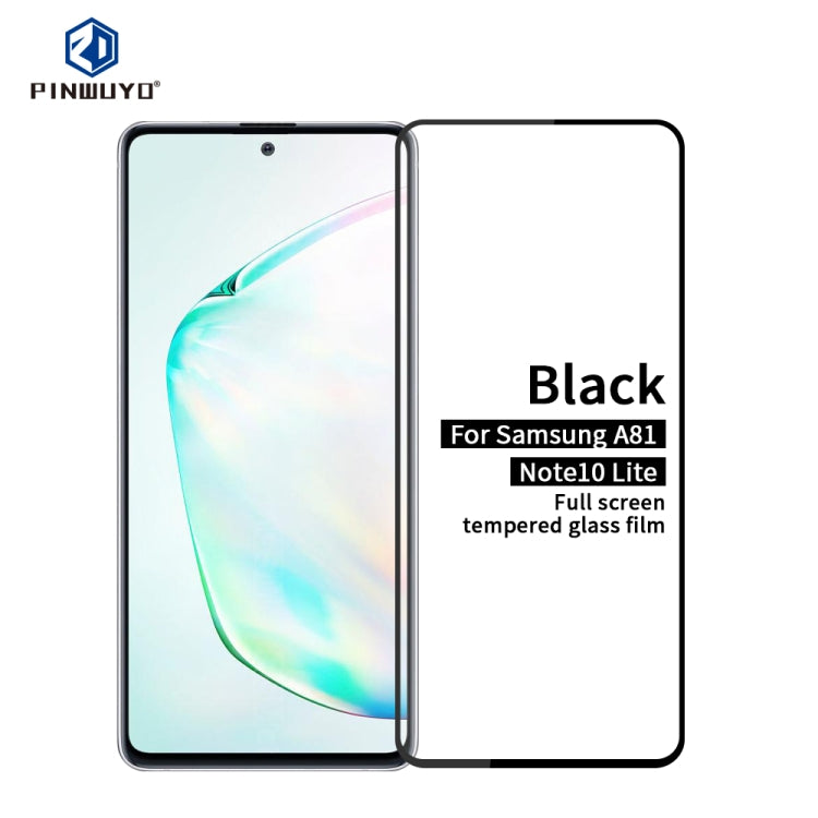 For Galaxy A81 / Note 10 Lite PINWUYO 9H 2.5D Full Screen Tempered Glass Film(Black) - Galaxy Tempered Glass by PINWUYO | Online Shopping UK | buy2fix