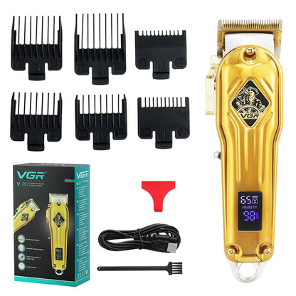 VGR V-267 10W USB Metal Hair Clipper with LED Digital Display & 5 Gears Adjustment (Gold) - Hair Trimmer by VGR | Online Shopping UK | buy2fix