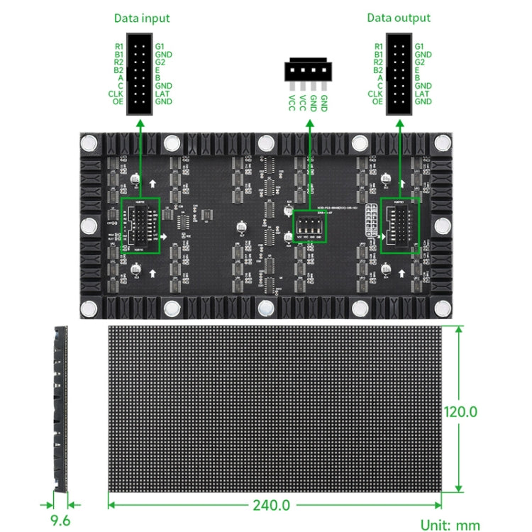 Waveshare Flexible RGB Full-color LED Matrix Panel, 2.5mm Pitch, 96x48 Pixels, Adjustable Brightness Bendable PCB - Other Accessories by Waveshare | Online Shopping UK | buy2fix