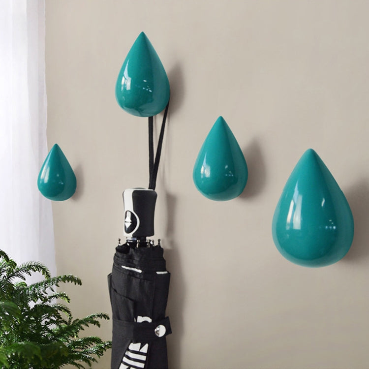 Creative Water Droplets Wall Hooks Home Decoration Resin Mural 3D Coat Hook Single Hooks Wall Hanger, Size:Small Size(Green) - Shelf & Hooks by buy2fix | Online Shopping UK | buy2fix