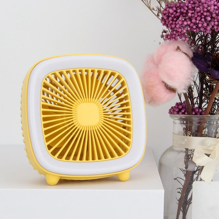 USB Rechargeable Desktop Fan Multifunctional Handheld Pocket Fan(Yellow) - Consumer Electronics by buy2fix | Online Shopping UK | buy2fix