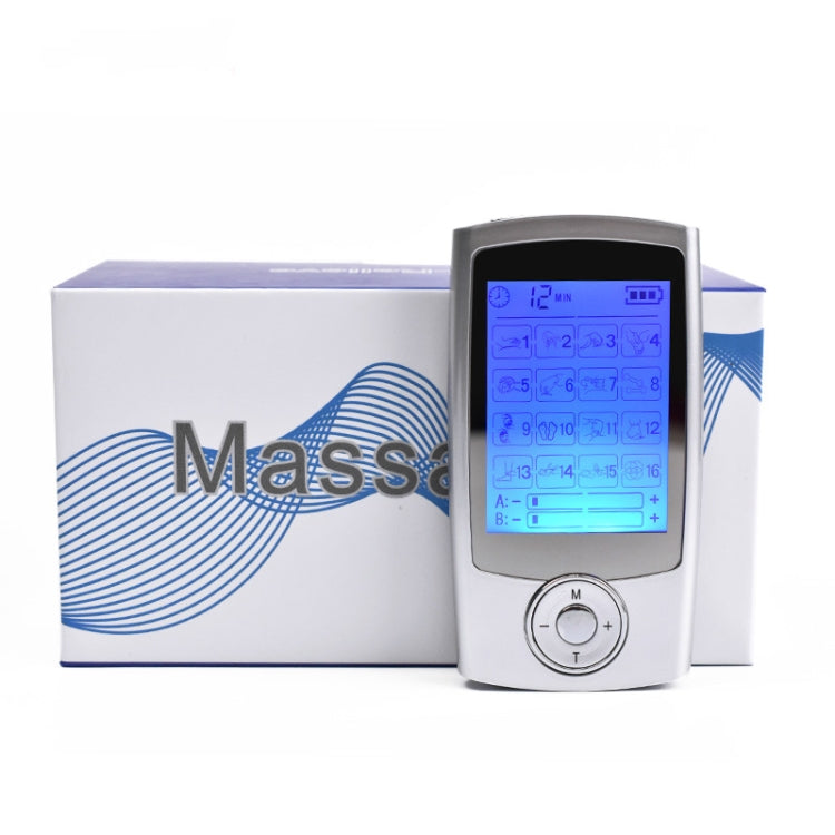 16 Mode Digital Electronic Pulse Massager Muscle Stimulator Pain Relief Machine(Silver) - Massage & Relaxation by buy2fix | Online Shopping UK | buy2fix