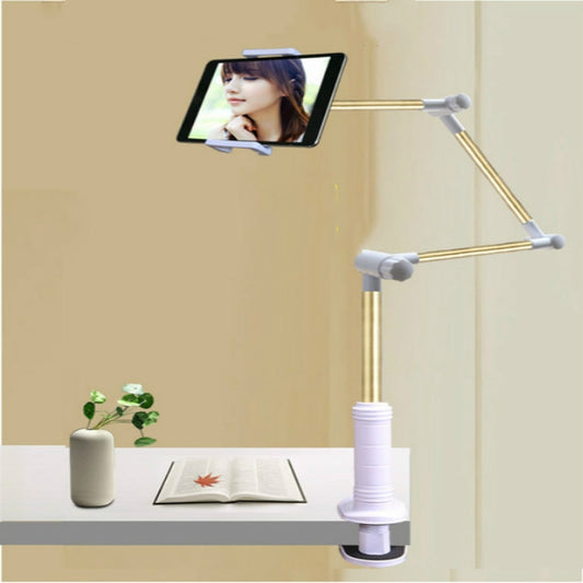 360 Degree Rotation Lazy Mount Folding Long Arm Phone Stand Holder for 4-14 Inch Tablet & Phone(Gold) - Lazy Bracket by buy2fix | Online Shopping UK | buy2fix