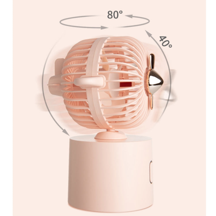 Creative Aircraft Shaking Head Fan Office Desktop USB Charging Mini Fan(Cherry Blossom Powder) - Consumer Electronics by buy2fix | Online Shopping UK | buy2fix