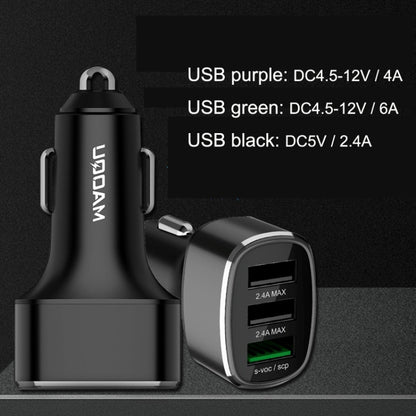 QIAKEY GT780 3 USB Ports Fast Charge Car Charger(Black) - In Car by QIAKEY | Online Shopping UK | buy2fix