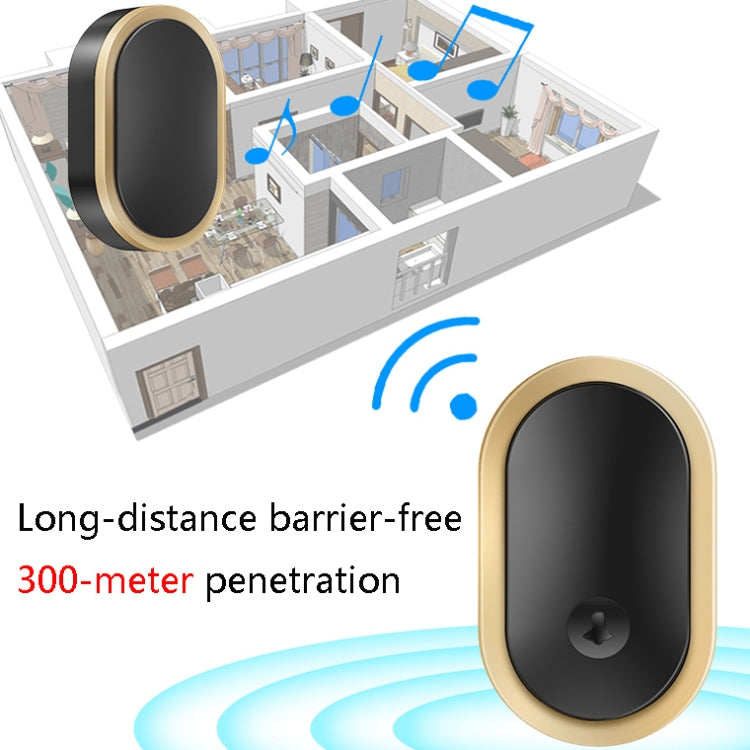 CACAZI A99 Home Smart Remote Control Doorbell Elderly Pager, Style:US Plug(Golden) - Security by CACAZI | Online Shopping UK | buy2fix