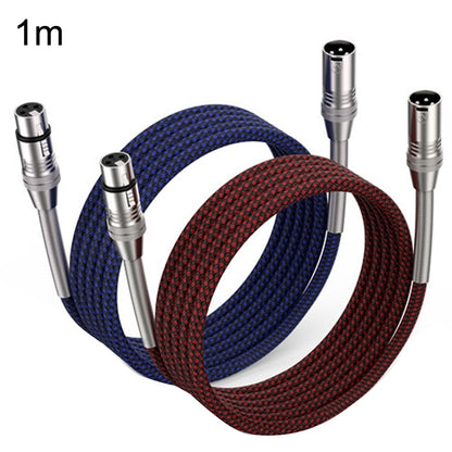 2pcs LHD010 Caron Male To Female XLR Dual Card Microphone Cable Audio Cable 1m(Red + Blue) - Consumer Electronics by buy2fix | Online Shopping UK | buy2fix