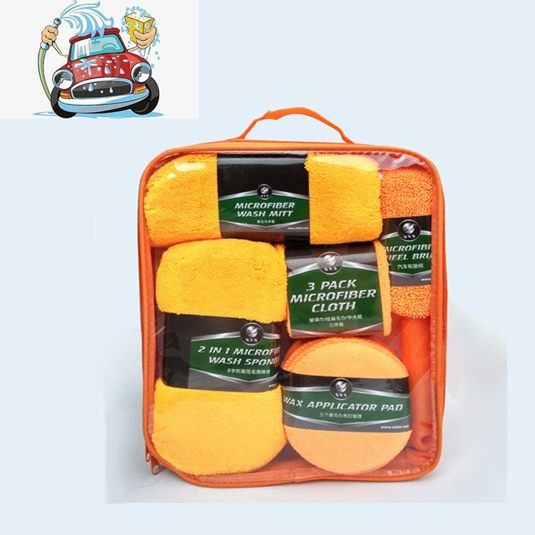 9 In 1 Car Wash Cleaning Kit Car Wash Supplies Car Wash Tools(Orange) - Car washing supplies by buy2fix | Online Shopping UK | buy2fix