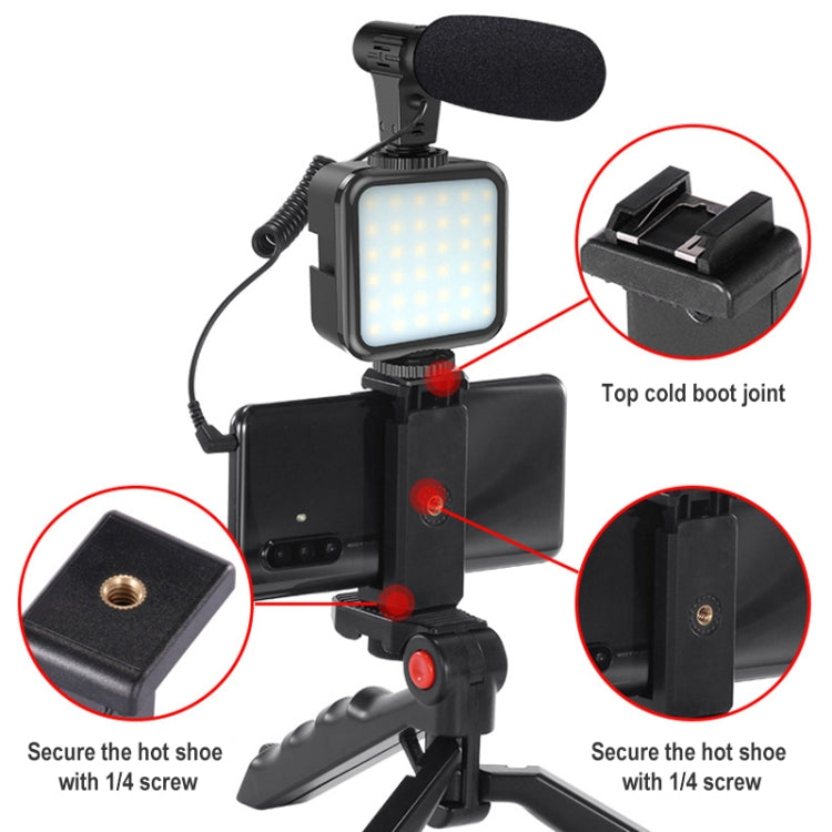 KIT-01LM 3 in 1 Video Shooting LED Light Portable Tripod Live Microphone, Specification:USB Charging Model - Selfie Sticks by buy2fix | Online Shopping UK | buy2fix