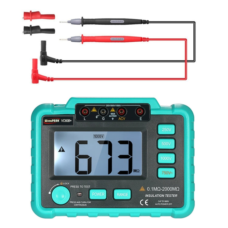 VC60B+ Digital Multimeter Measuring Instrument Digital Insulation Resistance Tester - Consumer Electronics by buy2fix | Online Shopping UK | buy2fix