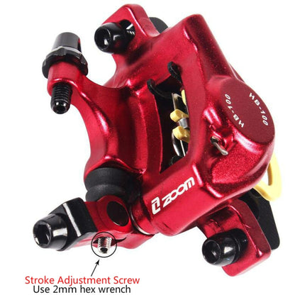 ZOOM HB100 Mountain Bike Hydraulic Brake Caliper Folding Bike Cable Pull Hydraulic Disc Brake Caliper, Style:Rear(Black) - Bicycle Brake Parts by Zoom | Online Shopping UK | buy2fix