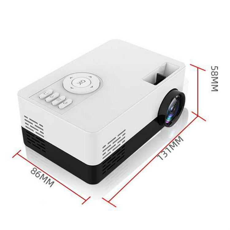 S261/J16 Home Mini HD 1080P Portable LED Projector, Support TF Card / AV / U Disk, Plug Specification:EU Plug(Pink White) - Consumer Electronics by buy2fix | Online Shopping UK | buy2fix