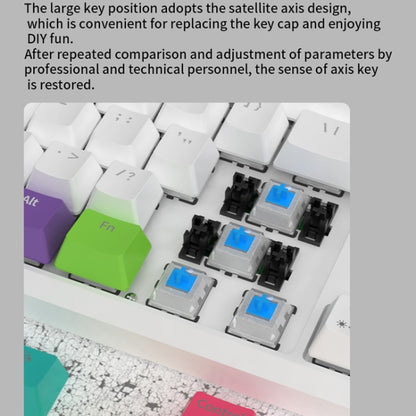 Ajazz K870T 87-keys Wired Bluetooth + Type-C Rechargeable Mechanical Keyboard  Mini RGB Backlit Keyboard, Cable Length: 1.6m(Red Shaft) - Wired Keyboard by Ajazz | Online Shopping UK | buy2fix