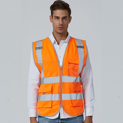 Multi-pockets Safety Vest Reflective Workwear Clothing, Size:M-Chest 112cm(Orange) - Reflective Safety Clothing by buy2fix | Online Shopping UK | buy2fix