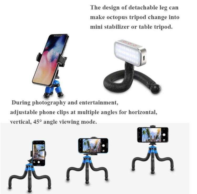 APEXEL APL-JJ07 Portable Hose Octopus Mini Mobile Phone Gopro Camera Selfie Live Stand(Blue Black) - Stand by APEXEL | Online Shopping UK | buy2fix