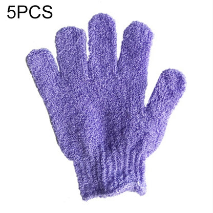 5 PCS Shower Bath Gloves Exfoliating Spa Massage Scrub Body Glove(Purple) - Home & Garden by buy2fix | Online Shopping UK | buy2fix