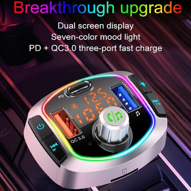 BC63 Colorful Car Card MP3 Player Multifunctional Bluetooth Receiver U Disk Charger Car Cigarette Lighter - Bluetooth Car Kits by buy2fix | Online Shopping UK | buy2fix