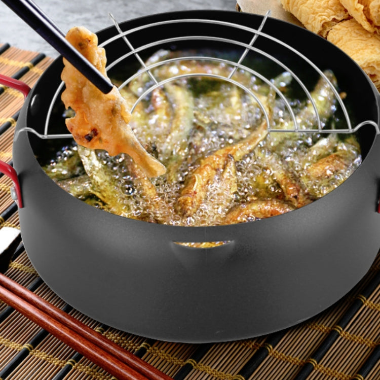 Tempura Hot Pot Household Fryer Pot Non-Stick Pan With Filter Holder, Specification:20cm without Clip - Home & Garden by buy2fix | Online Shopping UK | buy2fix