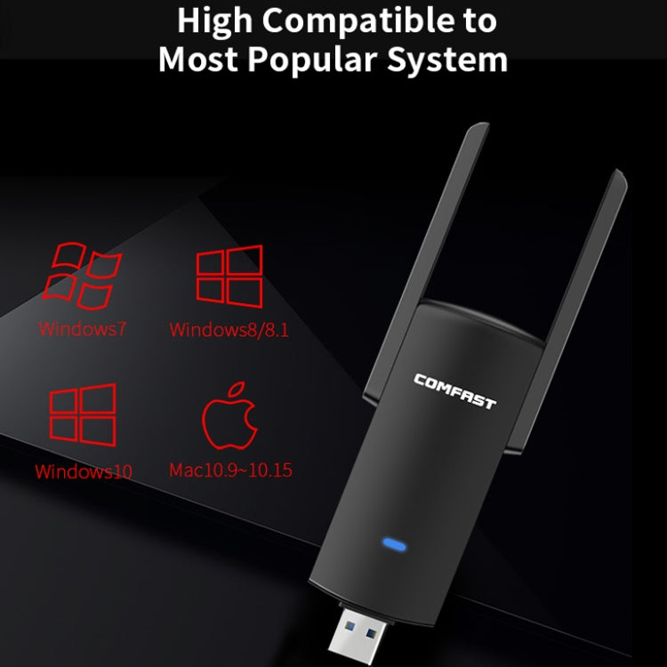 COMFAST CF-924AC V2 1200Mbps Dual Frequency Gigabit USB Computer WIFI Receiver High Power Wireless Network Card - Computer & Networking by COMFAST | Online Shopping UK | buy2fix