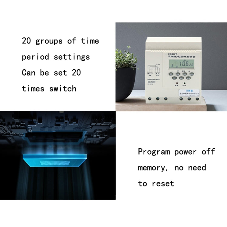 KG317T 380V Microcomputer Time-Controlled Switch Automatic Timer Water Pump Aerator Controller - Consumer Electronics by buy2fix | Online Shopping UK | buy2fix