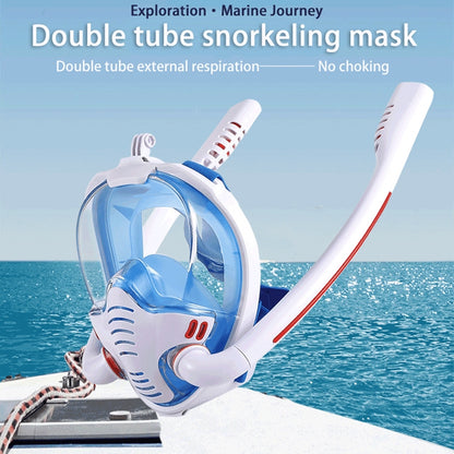 Snorkeling Mask Double Tube Silicone Full Dry Diving Mask Adult Swimming Mask Diving Goggles, Size: S/M(White/Pink) - DJI & GoPro Accessories by buy2fix | Online Shopping UK | buy2fix