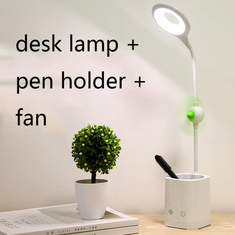 WS-8010 LED Fan Desk Lamp Bedside Desk USB Folding Desk Lamp, Colour: Ring -  by buy2fix | Online Shopping UK | buy2fix
