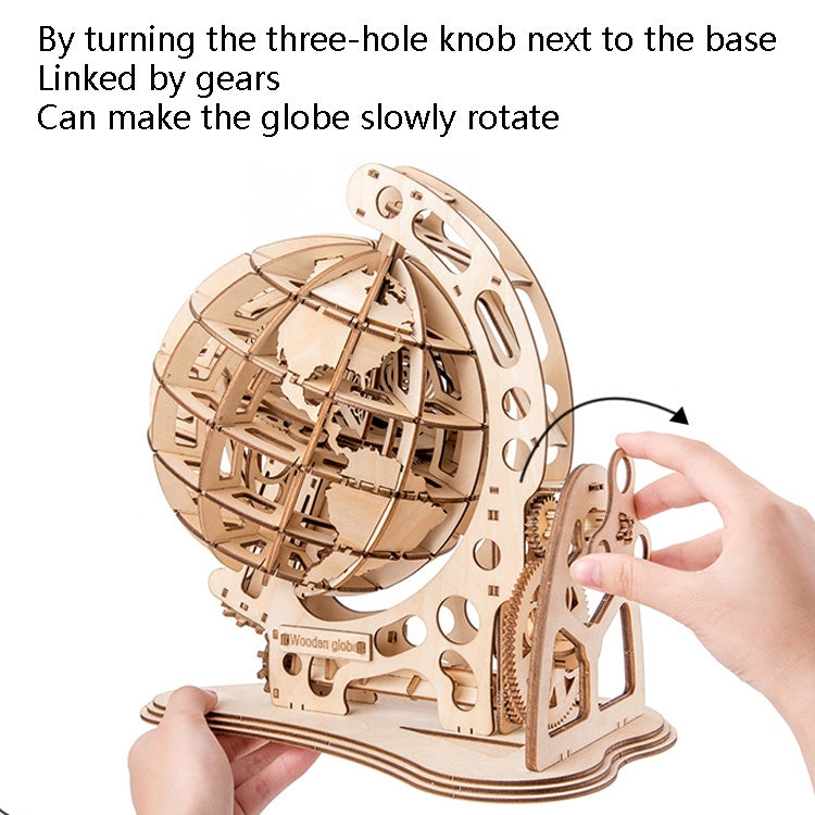 Wooden Mechanical Transmission Model Globe Office Ornaments Children Puzzle Assembly Toys(Mechanical Globe) - Model Toys by buy2fix | Online Shopping UK | buy2fix