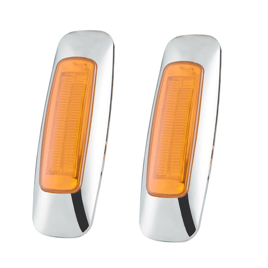 2 PCS 12/24V 8 LEDs Explosion Lightning Plating Edge Light Side Tail Light(Yellow) - Warning Lights by buy2fix | Online Shopping UK | buy2fix