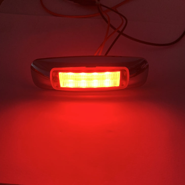 2 PCS 12/24V 8 LEDs Explosion Lightning Plating Edge Light Side Tail Light(Red) - Warning Lights by buy2fix | Online Shopping UK | buy2fix