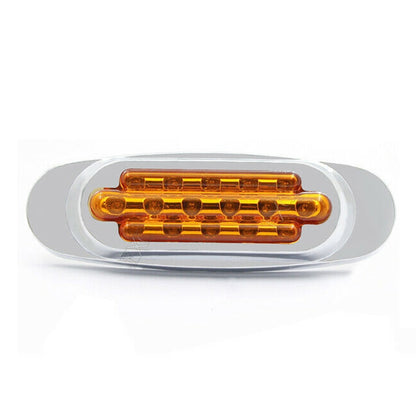 12-24V 16 LEDs Electroplating Side Lights Side Tail Lights Cargo Truck Modification Light, Colour: Yellow (2 Lines Always Bright) - Warning Lights by buy2fix | Online Shopping UK | buy2fix