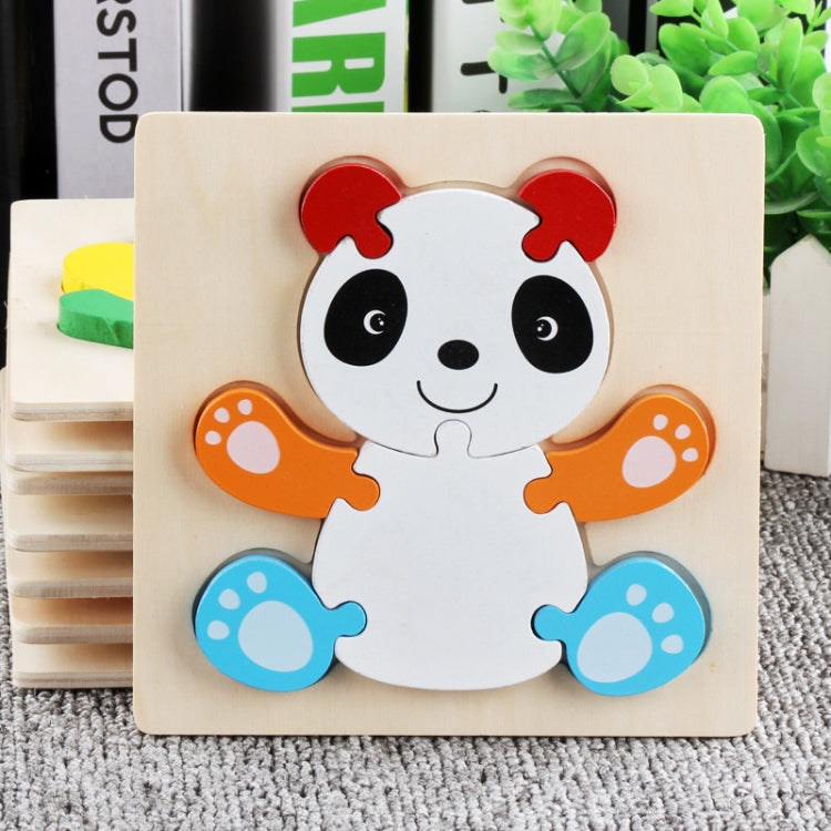 5 PCS Wooden Cartoon Animal Puzzle Early Education Small Jigsaw Puzzle Building Block Toy For Children(Panda) - Puzzle Toys by buy2fix | Online Shopping UK | buy2fix