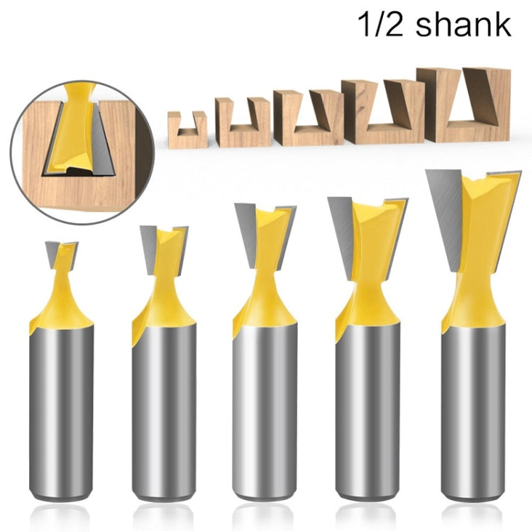 1/2 Handle Dovetail Cutter Wood Engraving Small Milling Cutter, Specification: 1/2x3/4mm - Others by buy2fix | Online Shopping UK | buy2fix