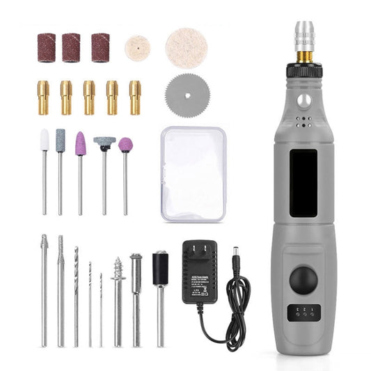 Mini Electrical Engraving Pen Cutting And Polishing Electrical Grinder Tool Set, US Plug(Grey) - Abrasive Tools & Accessories by buy2fix | Online Shopping UK | buy2fix