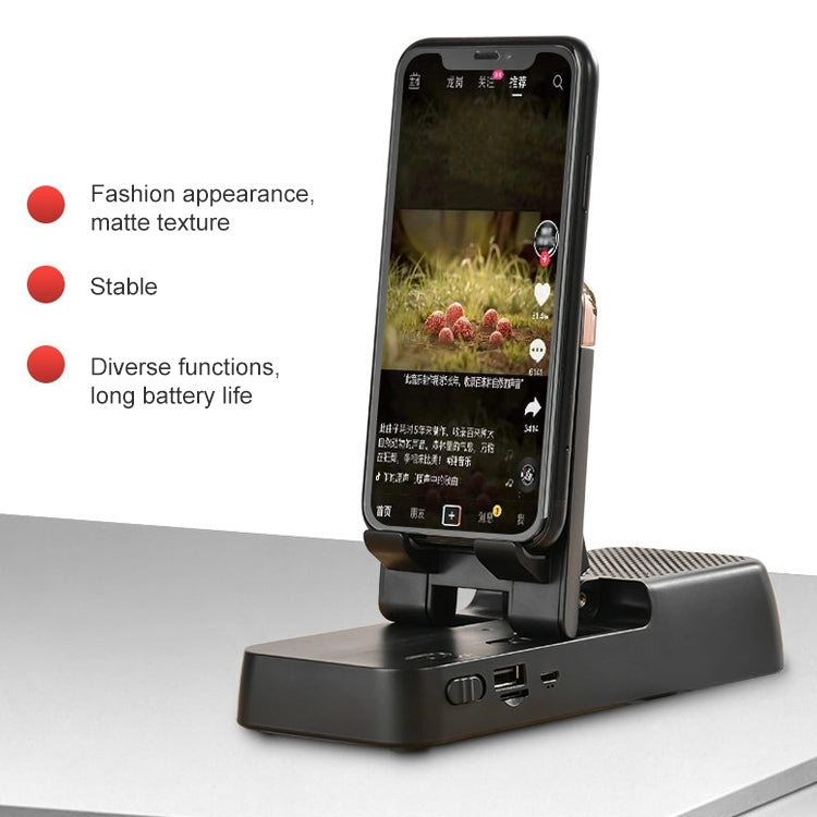 Multifunctional Desktop Stand For Mobile Phone And Tablet With Bluetooth Speaker(Black) - Desktop Holder by buy2fix | Online Shopping UK | buy2fix