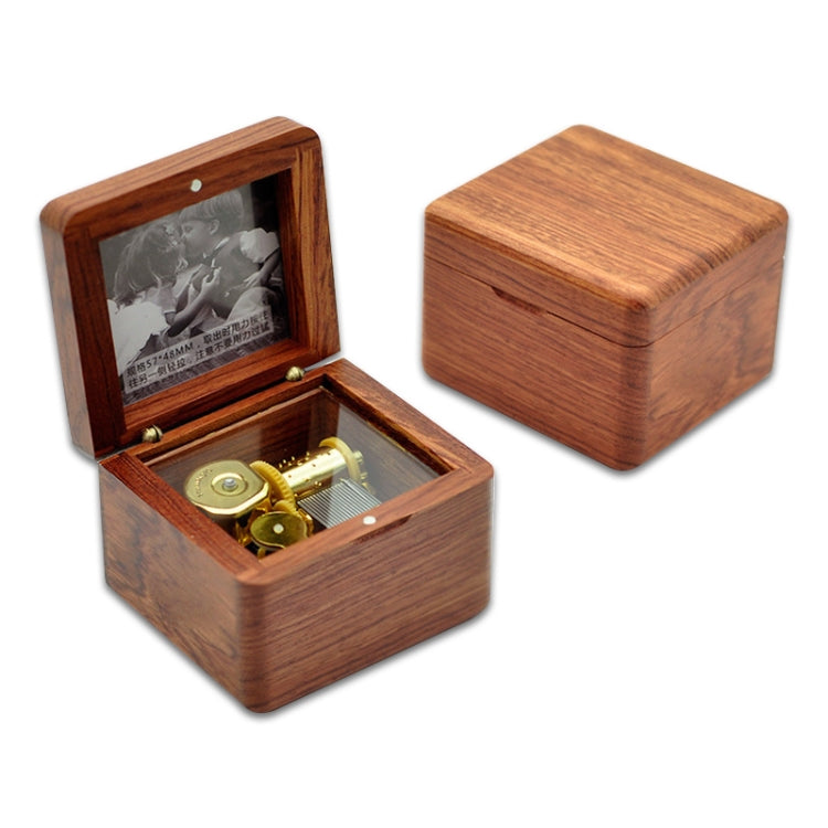 Frame Style Music Box Wooden Music Box Novelty Valentine Day Gift,Style: Rosewood Gold-Plated Movement - Home & Garden by buy2fix | Online Shopping UK | buy2fix