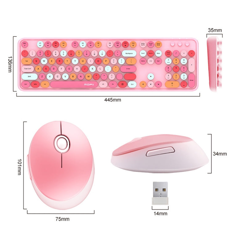 Mofii Sweet Wireless Keyboard And Mouse Set Girls Punk Keyboard Office Set, Colour: Pink Mixed Version - Computer & Networking by Mofii | Online Shopping UK | buy2fix