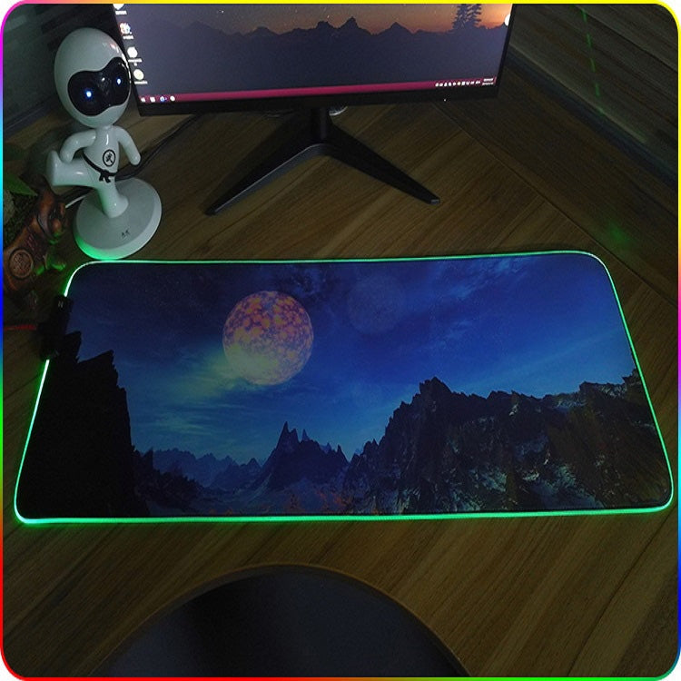 250x350x4mm F-01 Rubber Thermal Transfer RGB Luminous Non-Slip Mouse Pad(Red Fox) - Mouse Pads by buy2fix | Online Shopping UK | buy2fix