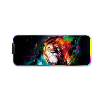 300x800x3mm F-01 Rubber Thermal Transfer RGB Luminous Non-Slip Mouse Pad(Colorful Lion) - Mouse Pads by buy2fix | Online Shopping UK | buy2fix