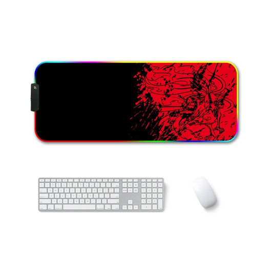 350x900x3mm F-01 Rubber Thermal Transfer RGB Luminous Non-Slip Mouse Pad(Red Fox) - Mouse Pads by buy2fix | Online Shopping UK | buy2fix