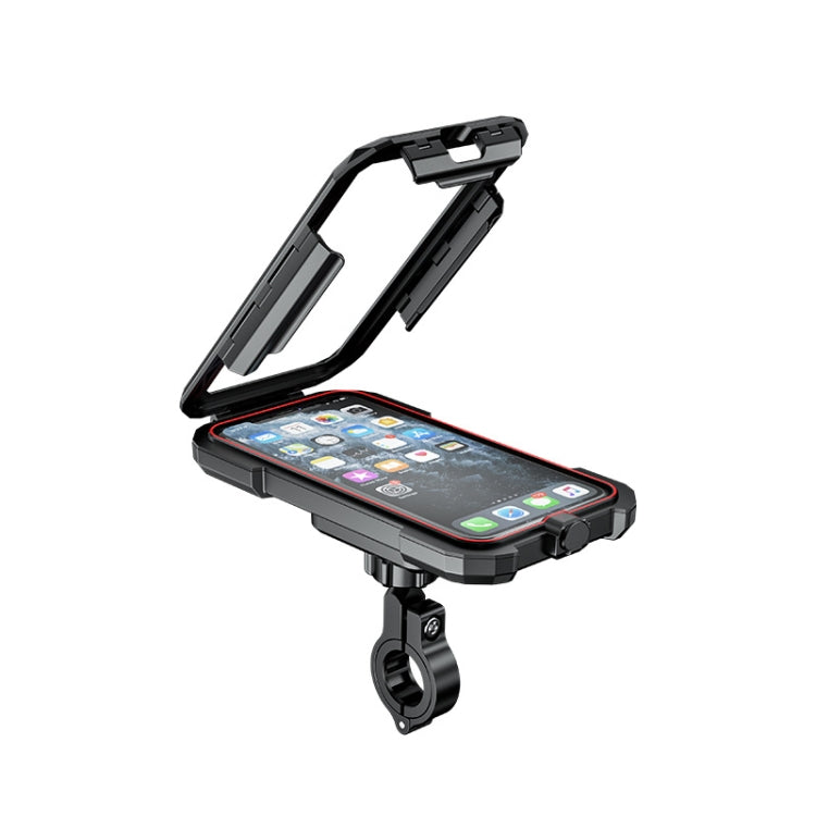 Kewig Bicycle Motorcycle Waterproof Box Mobile Phone Bracket Riding Touch Mobile Phone Fixed Seat(M18L-B1 Large Handlebar Installation) - Holder by Kewig | Online Shopping UK | buy2fix